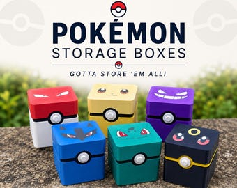 Caja para mazos inspirada en Pokémon / Caja de almacenamiento de cartas impresa en 3D / Organizador de almacenamiento para juegos de cartas coleccionables