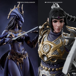 Shadowheart -  Shar 3D Printed Bundle | Baldur&#39;s Gate 3 Collectibles | DIY Painting Kits Unpainted | Custom RPG Figures | Fantasy Statue Set