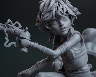 Isha, the Graceful Enigma I Arcane | Unpainted 3D Printed Figure | League of Legends & Arcane Fan Art DIY Model Kit