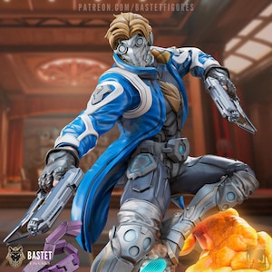 Legendary Space Outlaw Resin Figure | Sci-Fi Hero Statue | 3D Printed Model Kit | Primed Display Collectible | Unpainted DIY Figurine