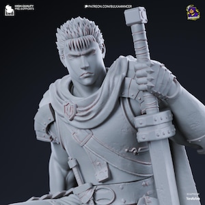 Golden Age Swordsman – 1/8 Scale Dark Fantasy Resin Figure | Primed Fan Art Model Kit Inspired by Berserk