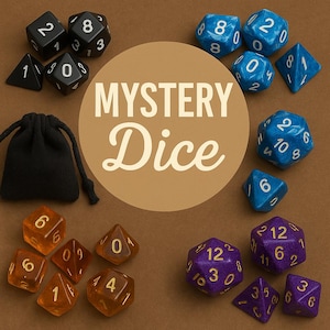 Mystery Dice Set | Random Polyhedral Dice Pack for DnD, TTRPGs, Pathfinder | Great Gift for Dice Goblins & Game Masters