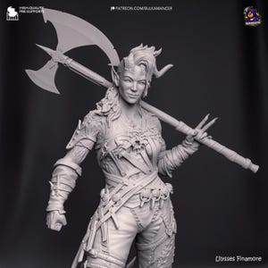 Karlach - 3D Resin Model – Infernal Warrior of Baldur&#39;s Gate 3 | Baldur&#39;s Gate 3, RPG Figurine, Collector&#39;s Display, Unpainted/Painted