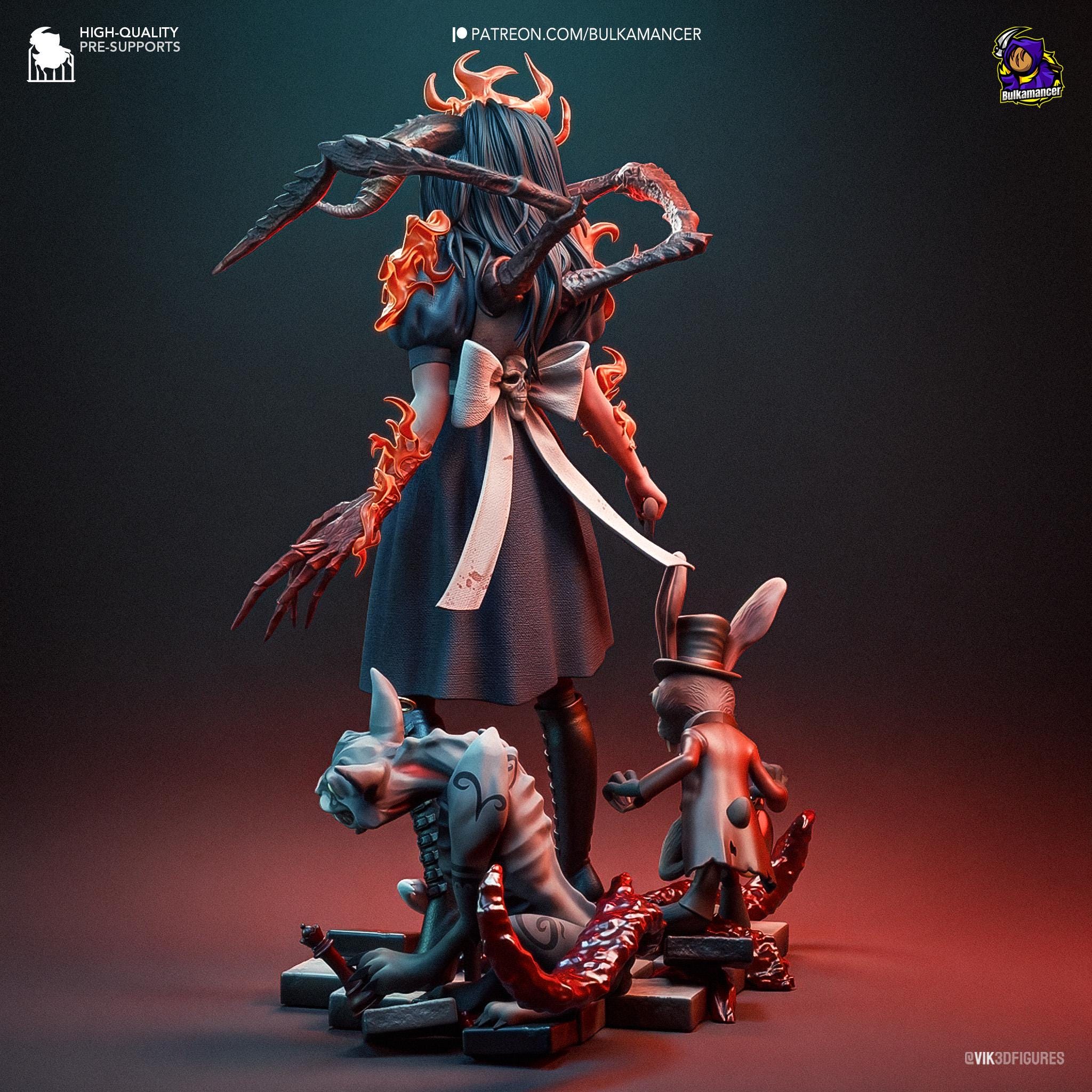 Alice Madness Returns 3D Resin Model: Unpainted Horror Fantasy