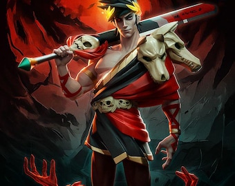 Zagreus 3D Printed Figure | Hades Game Collectible, DIY Painting Kit