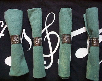 4 Napkin Rings Repurposed - Recycled from Harmonica Plates