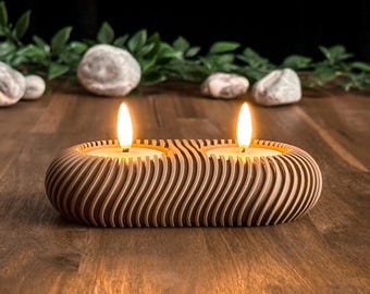 Tealight holder for two tealights (only .STL and .STEP as 3D printing file)