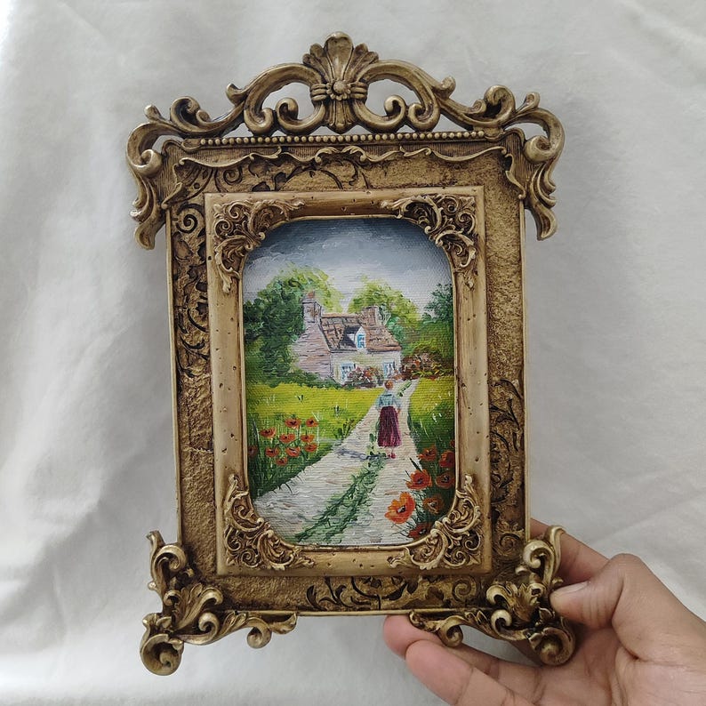 Original cottagecore wall art, English countryside painting, farmhouse wall art, french decor, cottage decor, french country art image 3
