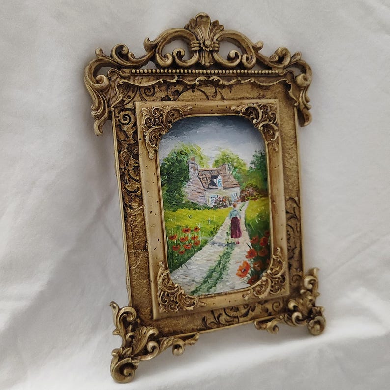 Original cottagecore wall art, English countryside painting, farmhouse wall art, french decor, cottage decor, french country art image 6