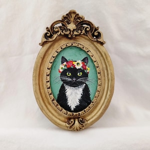 Black Cat painting, Black Cat art, Black Cat gifts, Black Cat decor, Black Cat artwork, vintage black Cat, Halloween Cat wall art
