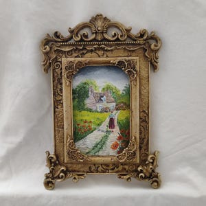 Original cottagecore wall art, English countryside painting, farmhouse wall art, french decor, cottage decor, french country art Baroque 26x17.5 cm