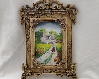 Original  cottagecore wall art, English countryside painting, farmhouse wall art, french decor, cottage decor, french country art