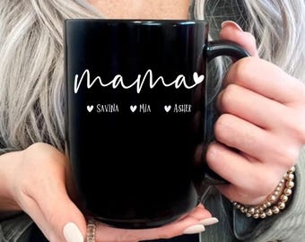 Personalized Mama Mug, Custom Kids' Names, Birthday or Christmas gift