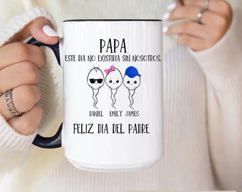 Funny Spanish Father's Day Mug Taza para Papá Personalized Papa Coffee Mug Custom Papa Cup Papa Birthday mug Taza para dia del padre regalo