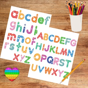 Rastreamento de alfabeto Pintables Rastreamento ABC Prática de letras Rastreamento de letras Aprendizagem pré-escolar Folhas de trabalho do jardim de infância Rastreamento de letras para crianças