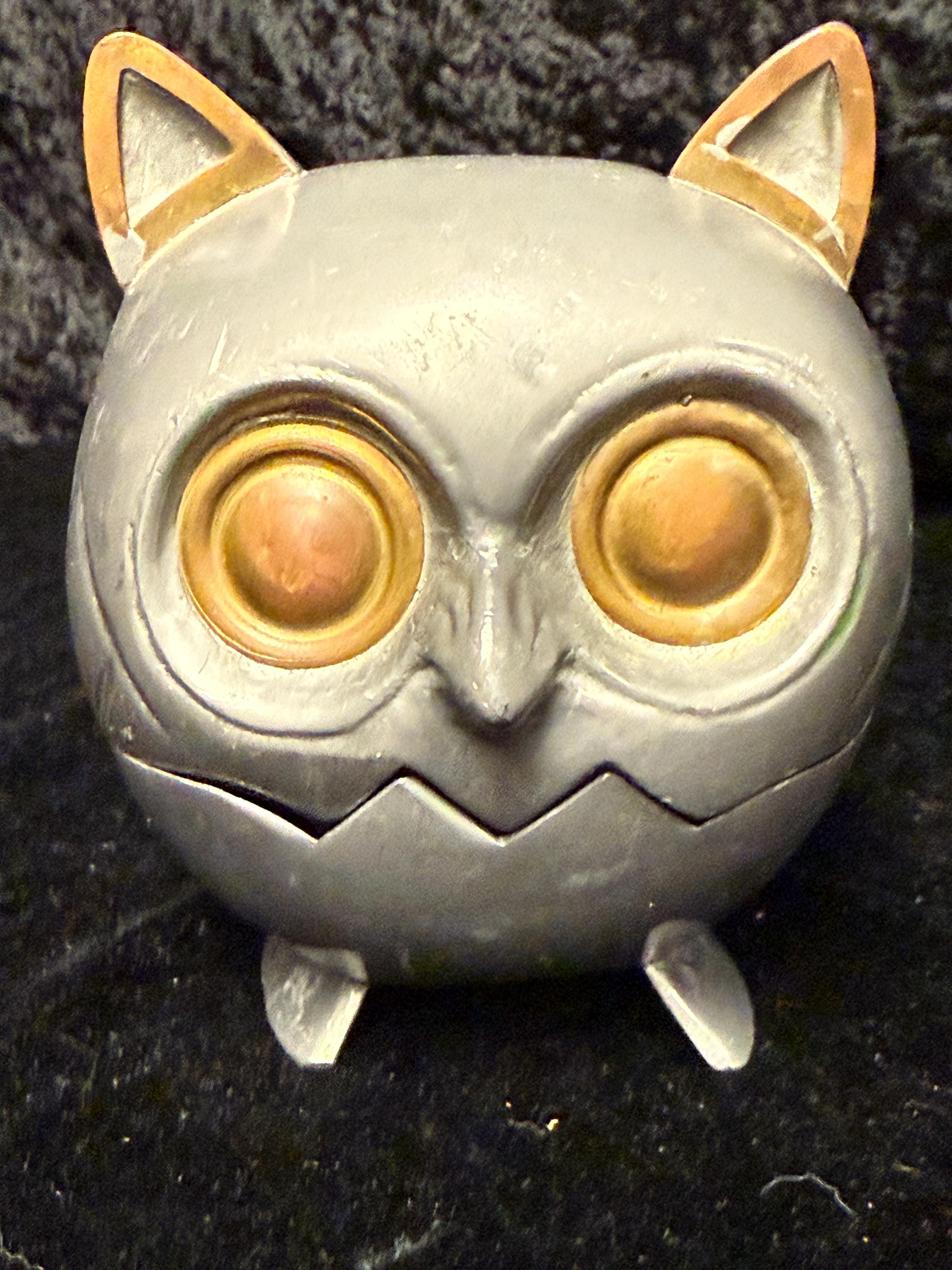 Rare Unique Vintage Pewter Owl Trinket Box | Small Metal Owl Figurine | Mid Century Style Desk Decor