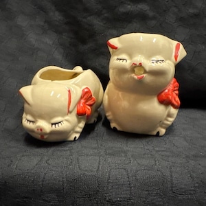 Ensemble sucrier et crémier vintage Shawnee Pottery Pig