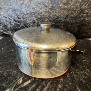 Vintage Revere Ware buljonggryta | Kopparbotten i rostfritt stål, holländsk ugn