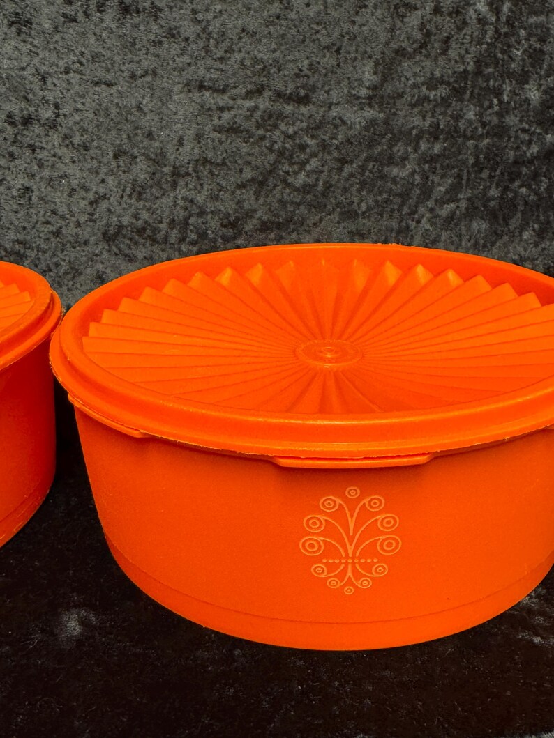 Tupperware Orange Color Vintage Orange Tupperware Canister Set of 3 | Retro Mid Century Kitchen ...