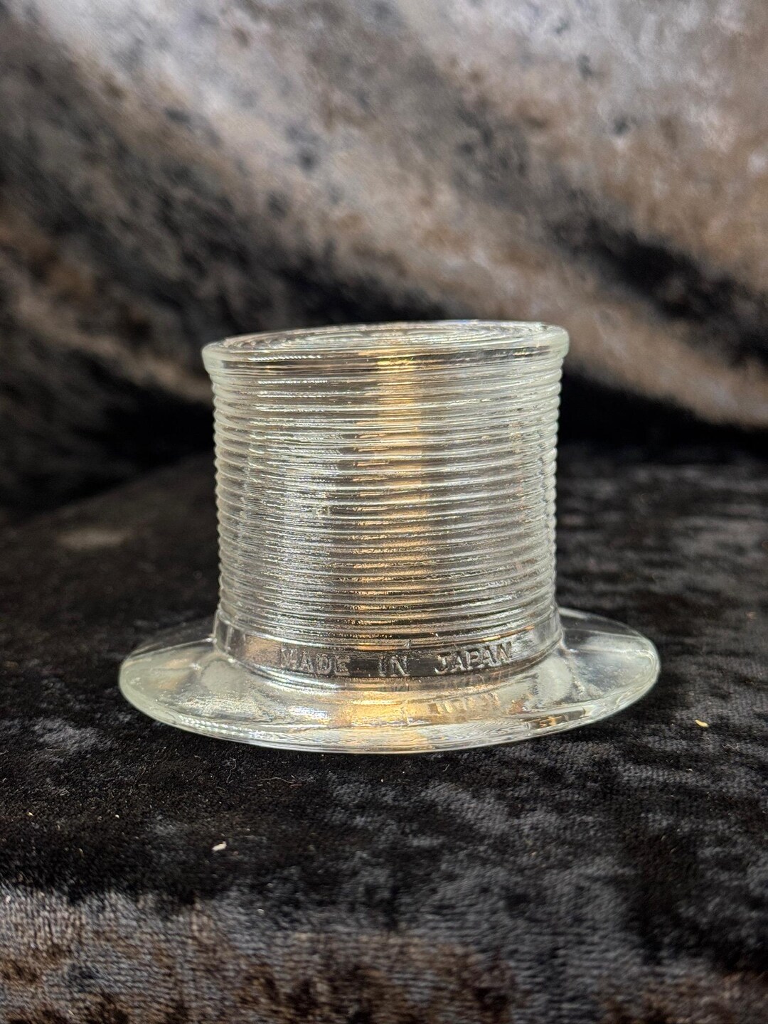 Vintage Ribbed Glass Thread Spool Paperweight - Mid Century Sewing ...