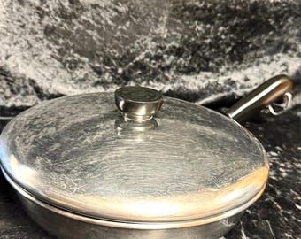 Vintage Revere Ware 8" All Stainless Steel Skillet with Lid – Made USA Cookware
