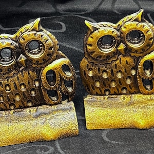 Vintage Brass Owl Bookends