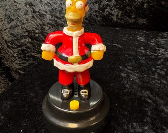 Talking Homer Simpson Santa Figurine – Gemmy 2006 – Talking Homer  – The Simpsons Christmas Collectible - works (see video)