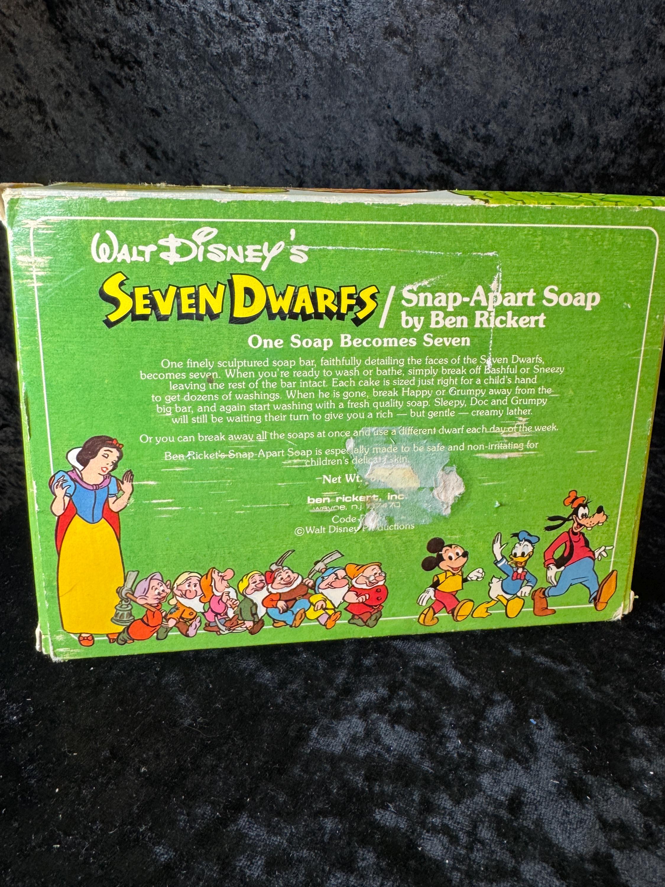1960s Walt Disney Seven Dwarfs Snap Apart Soap Set Ben Rickert Vintage ...