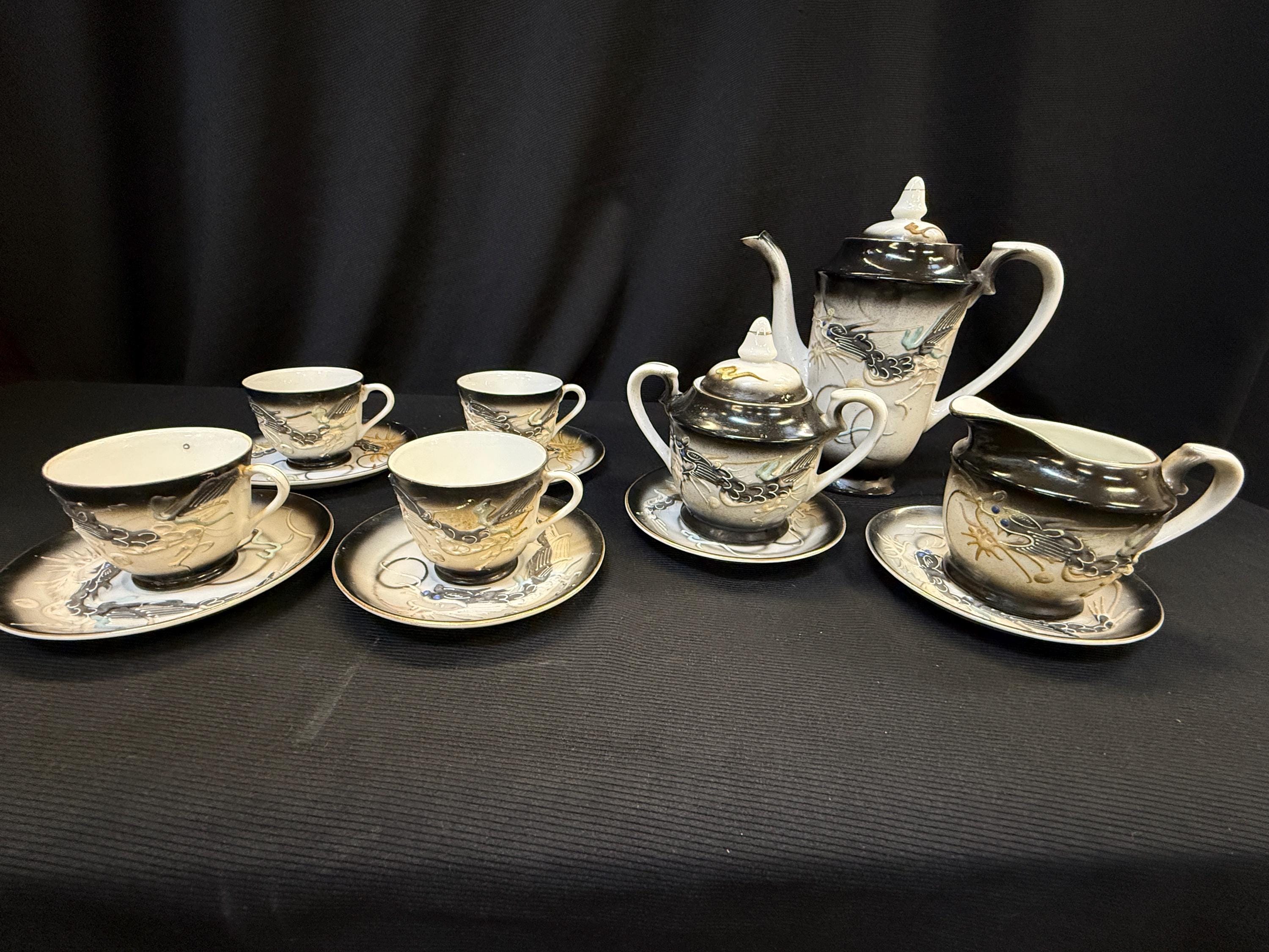 Antique Japanese Dragon Tea Set - Etsy