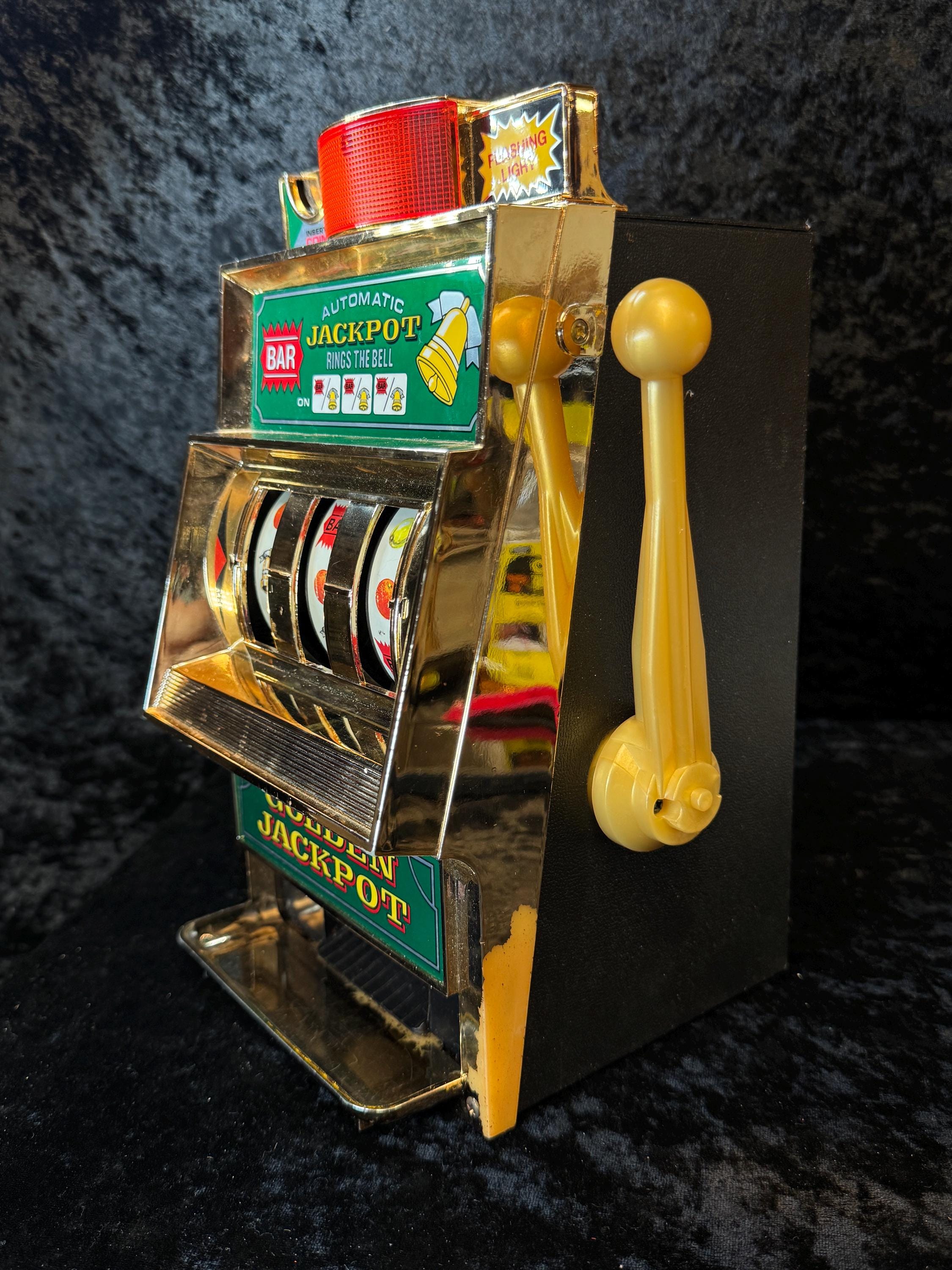 Vintage WACO Golden Jackpot Slot Machine Bank – Mechanical Coin Op