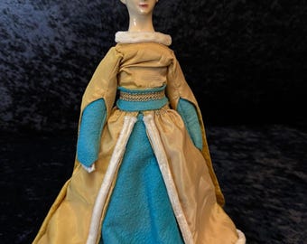 Vintage 1930s Lenci Style Doll – Felt Cloth, Hand-Painted Face