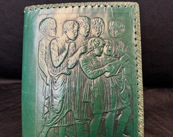 Vintage Leder Hand punziert geprägt Buch/Bibel Einband