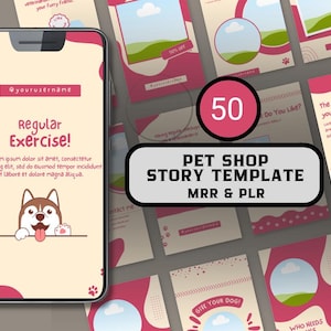 Pet Shop Story Template | Editable Social Media Template for Pet Business | Canva Design
