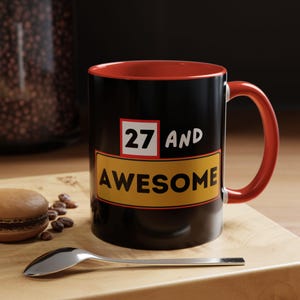 27 and Awesome mug - 27th birthday gift for her, for him