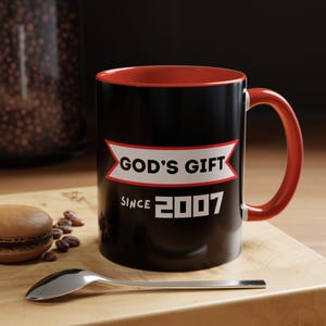 God&#39;s gift since 2007 mug - 18th birthday gift, for him, for her, 18 years old