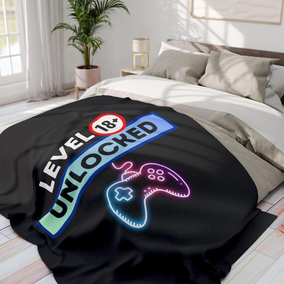 Level 18 Unlocked Blanket, Gamer Birthday Gift - Etsy