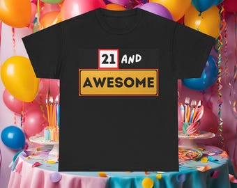 Camiseta 21 and Awesome: regalo de cumpleaños número 21 para ella y para él