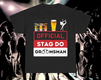 Official Groomsman Stag Do T-Shirt, Bachelor Party Gift