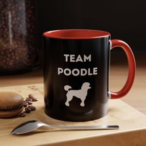Team Poodle Mug. Funny Dog Lover Gift for Poodle Owners, Black and Red Coffee Cup, Cute Pet Parent Gift, Poodle Breed Fan Mug