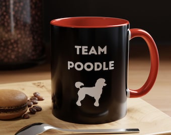 Team Poodle Mug: Black & Red Coffee Cup - Dog Lover Gift