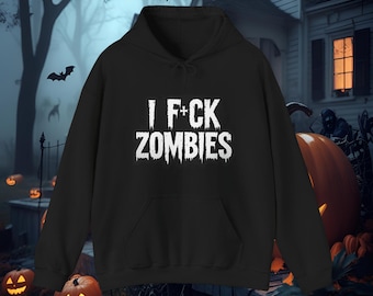 I F*ck Zombies Hoodie | Funny Halloween Horror Fan Apparel