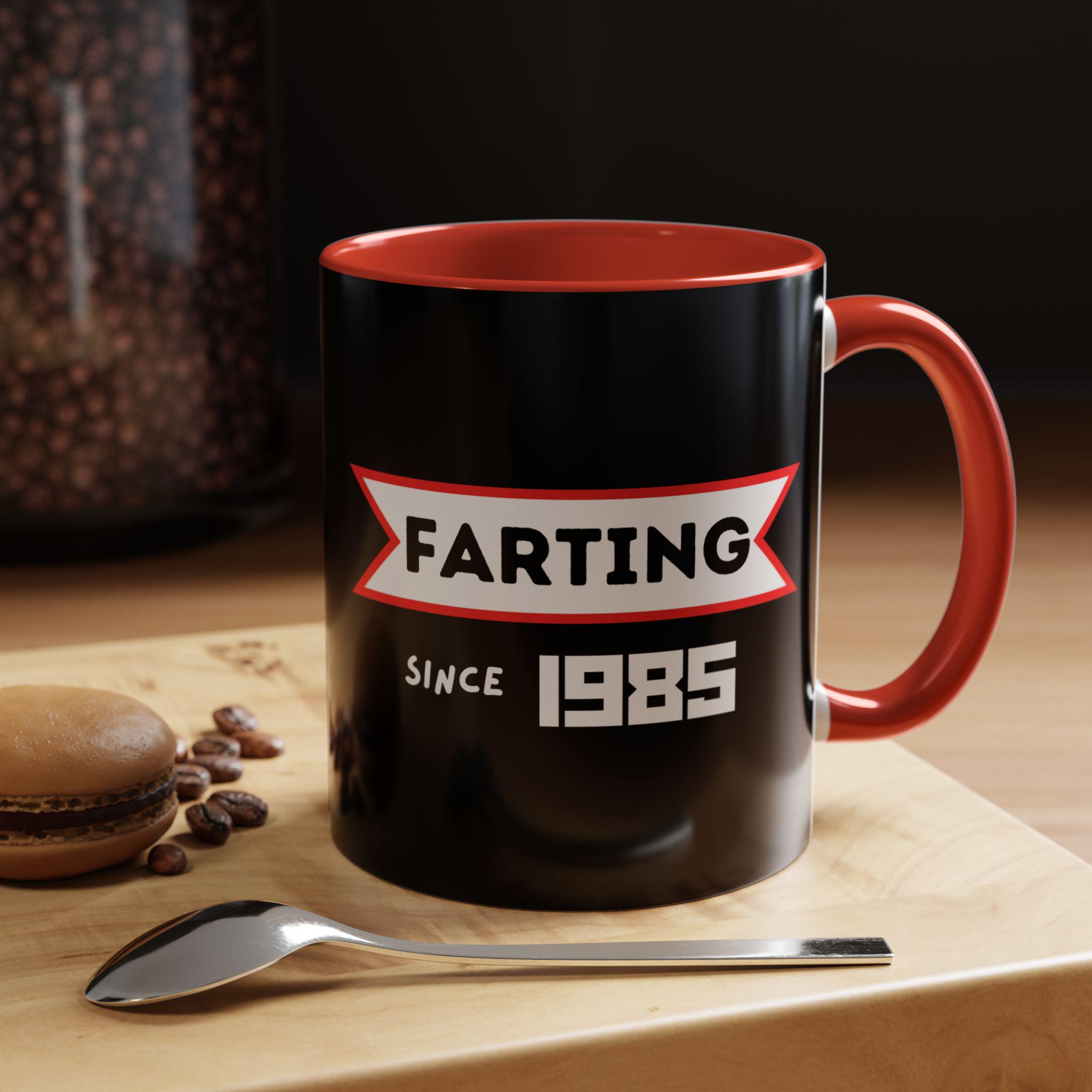 Farting since 1985 mug - funny 40th birthday gift, for him, for her, 40 years old