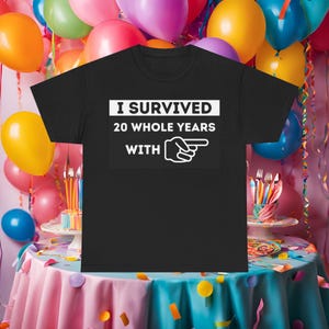 I survived 20 whole years with - tshirt. Funny anniversary gift for him for her. 20 year anniversary present for husband wife