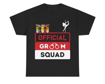 Groom Squad T-Shirt, Stag Do Party, Groomsmen Crew Neck