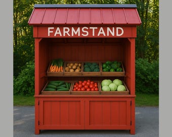 Roadside Farm Stand Build Plans | Farmers Market Stand DIY Guide (PDF Download)
