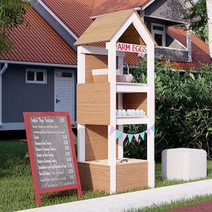 DIY Farmer Stand Plans | Roadside Farm Stand Build Guide | Egg Display Farmers Market