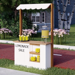Plany stoiska z lemoniadą DIY | Konstrukcja stoiska z drewna w formacie PDF | Natychmiastowe pobranie