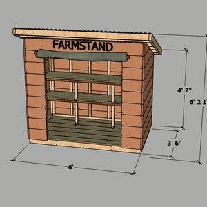 Outdoor Farm Stand Plans | Produce Stand | DIY Wooden Market Stall image 4