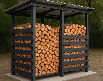 Wood Shed Plan | DIY Outdoor Firewood Storage Plans | PDF Download