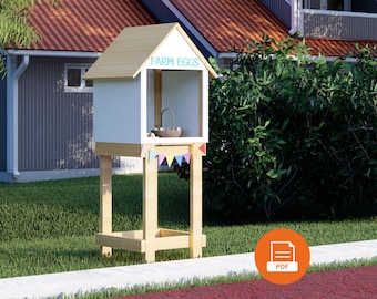 Eierstand-Ausstellungspläne | Marktei aus Holz - Eierstand am Straßenrand